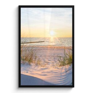 MuchoWow ZARÁMOVANÝ PLAGÁT Pláž - Slnko - Duny - Tráva - Piesok - Horizont 60x90 cm vyobraziť