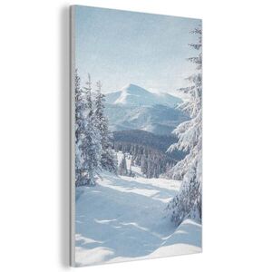 MuchoWow AKUSTICKÝ OBRAZ Zimná krajina - Príroda - Hory - Stromy - Sneh 60x90 cm vyobraziť