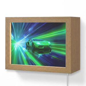 OnlyWow NÁSTENNÉ SVIETIDLO Rýchlosť - Ľahké - Športové auto - Zelené 20x15 cm vyobraziť