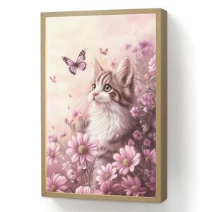 OnlyWow NÁSTENNÉ SVIETIDLO Mačiatko - Kvety - Motýle - Fialová 40x60 cm vyobraziť