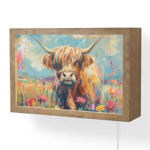 OnlyWow NÁSTENNÉ SVIETIDLO Škótsky horal - Príroda - Farebné - Kvety 30x20 cm vyobraziť