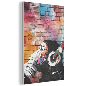 MuchoWow AKUSTICKÝ OBRAZ Opica - Graffiti - Hudba 60x90 cm vyobraziť