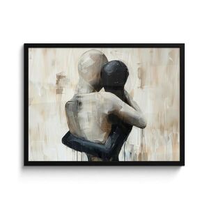 MuchoWow ZARÁMOVANÝ PLAGÁT Abstraktné - Láska - Čiernobiele - Moderné 80x60 cm vyobraziť