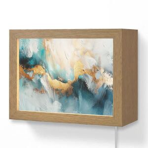 OnlyWow NÁSTENNÉ SVIETIDLO Abstraktné - umenie - zlaté - modré 20x15 cm vyobraziť