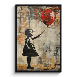 MuchoWow ZARÁMOVANÝ PLAGÁT Graffiti - Banksy - Dievča - Street art 60x90 cm vyobraziť