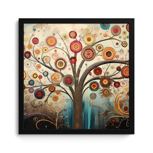 MuchoWow ZARÁMOVANÝ PLAGÁT Strom - Strom života - Farba 40x40 cm vyobraziť
