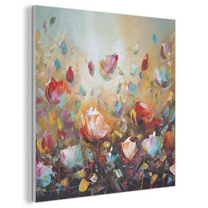 MuchoWow AKUSTICKÝ OBRAZ Kvety - Umenie - Príroda - Olejomaľba 60x60 cm vyobraziť