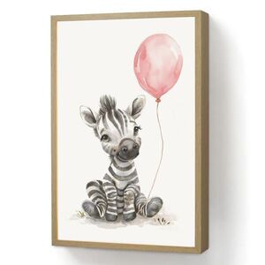 OnlyWow NÁSTENNÉ SVIETIDLO Zebra - Dieťa - Zvieratá - Ružový balón 40x60 cm vyobraziť