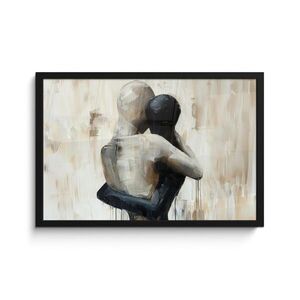 MuchoWow ZARÁMOVANÝ PLAGÁT Abstraktné - Láska - Čiernobiele - Moderné 60x40 cm vyobraziť