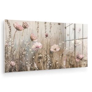MuchoWow OBRAZ NA AKRYLOVOM SKLE Kvety - Ružová - Moderné - Béžová 120x60 cm vyobraziť