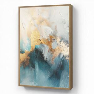 OnlyWow NÁSTENNÉ SVIETIDLO Abstraktné - umenie - zlaté - modré 70x100 cm vyobraziť