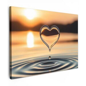 MuchoWow OBRAZ NA PLÁTNE Srdce - Voda - Západ slnka - Príroda - Zen 40x30 cm vyobraziť