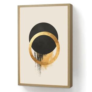 OnlyWow NÁSTENNÉ SVIETIDLO Abstraktný dizajn - Čierny kruh - Škvrny od farby 40x60 cm vyobraziť