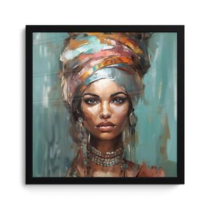 MuchoWow ZARÁMOVANÝ PLAGÁT Žena - Umenie - Šperky - Portrét 40x40 cm vyobraziť