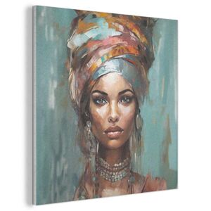 MuchoWow AKUSTICKÝ OBRAZ Žena - Umenie - Šperky - Portrét 60x60 cm vyobraziť