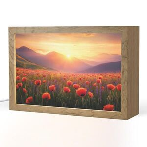 OnlyWow STOLNÁ LAMPA Krajina - Západ slnka - Pole kvetov 30x20 cm vyobraziť