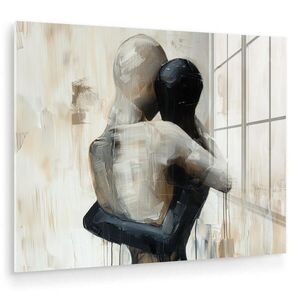 MuchoWow OBRAZ NA AKRYLOVOM SKLE Abstraktné - Láska - Čiernobiele - Moderné 80x60 cm vyobraziť