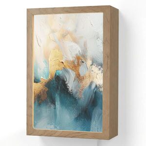 OnlyWow NÁSTENNÉ SVIETIDLO Abstraktné - umenie - zlaté - modré 20x30 cm vyobraziť