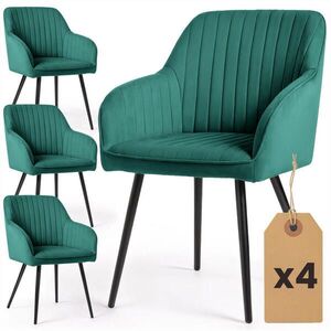 RAUMHIRSCH FURNITURE ČALÚNENÁ STOLIČKA, sada 4 ks, kovové nohy, zelená, čierna 54, 5/82/58 vyobraziť