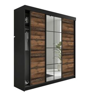 Kier Furniture SKRIŇA S POSUVNÝMI DVERAMI LAMARO - 200x205x59 cm - Čierna + Old Style vyobraziť