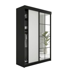 Kier Furniture SKRIŇA S POSUVNÝMI DVERAMI LAMARO - 138x205x59 cm - Čierna + Biela vyobraziť