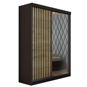 Kier Furniture SKRIŇA S POSUVNÝMI DVERAMI MALANI - Grafit + Dub Craft Gold 138x205x59 cm vyobraziť