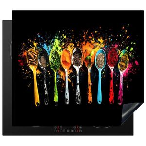 MuchoWow KRYT NA SPORÁK Lyžičky - korenie - moderné - graffiti - farba - farebné 59x52 cm vyobraziť