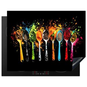 MuchoWow KRYT NA SPORÁK Lyžičky - korenie - moderné - graffiti - farba - farebné 77x59 cm vyobraziť