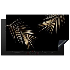 MuchoWow KRYT NA SPORÁK Listy - rastliny - zlaté - čierne - luxusné 91.2x52 cm vyobraziť