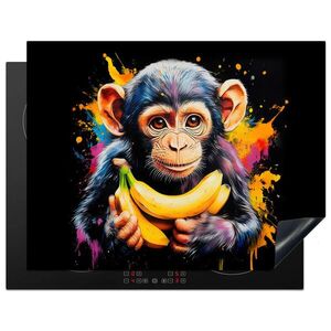 MuchoWow KRYT NA SPORÁK Opica - Graffiti - Farebné - Banány - Moderné 77x59 cm vyobraziť