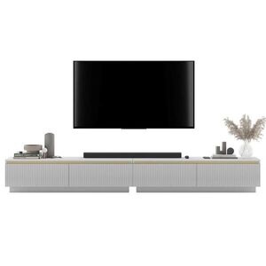 Meble Lindner TV STOLÍK sada 2 ks Selene matná biela 280 cm na sokli vyobraziť