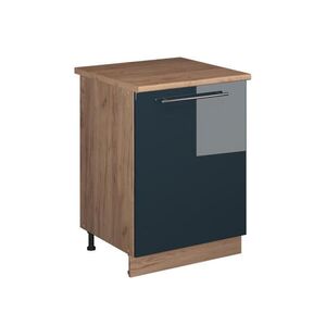 Vicco KUCHYNSKÁ SPODNÁ SKRINKA Fame-Line, Tmavo modrá vysoký lesk/Dub Goldkraft, 60 cm 1 dvere s pracovnou doskou vyobraziť