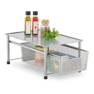 Relaxdays ORGANIZÉR Strieborný oceľ s výsuvným košom 42, 5 cm vyobraziť