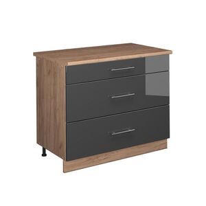 Vicco KUCHYNSKÁ SPODNÁ SKRINKA Fame-Line, Antracit vysoký lesk/Dub Goldkraft, 100 cm, AP Oak vyobraziť