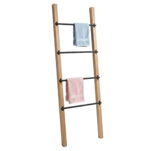 Relaxdays REBRÍK NA UTERÁKY Prírodný Čierny 4 priečky 160 cm vyobraziť
