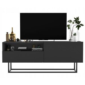 Meble Lindner TV stolík Enjoy Grafit matný 120 cm so zásuvkou a kovovým rámom vyobraziť