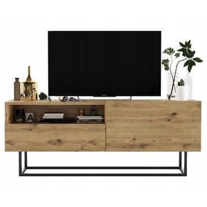 Meble Lindner TV stolík Enjoy Dub Artisan 120 cm so zásuvkou a kovovým rámom vyobraziť