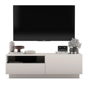 Meble Lindner TV stolík Enjoy Kašmír matný 120 cm so zásuvkou a soklom vyobraziť