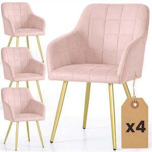 RAUMHIRSCH FURNITURE ČALÚNENÁ STOLIČKA, sada 4 ks, kovové nohy, ružová, zlatá 54/82/58 vyobraziť