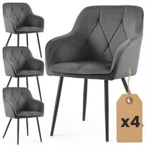 RAUMHIRSCH FURNITURE ČALÚNENÁ STOLIČKA, sada 4 ks, kovové nohy grafitové, čierne 54, 5/82, 5/58 vyobraziť