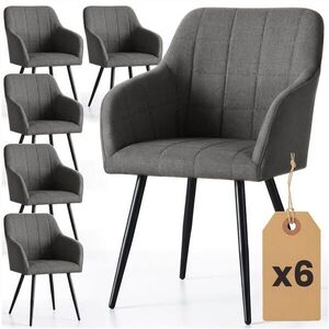 RAUMHIRSCH FURNITURE ČALÚNENÉ STOLIČKY, sada 6 ks, kovové nohy grafitové, čierne, x 54/82/58 vyobraziť