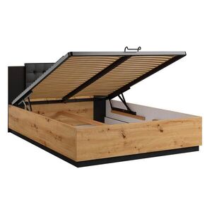 Petits-meubles BOXSPRING POSTEĽ 140/200 Alec Tmavé drevo a čierna vyobraziť