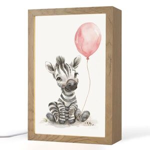 OnlyWow NOČNÁ LAMPA Zebra - Dieťa - Zvieratá - Ružový balón 20x30 cm vyobraziť