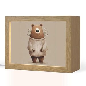 OnlyWow NOČNÁ LAMPA Medveď - Biele kvety - Útulné 20x15 cm vyobraziť