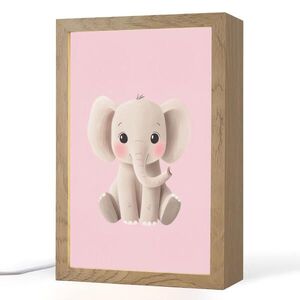 OnlyWow NOČNÁ LAMPA Slon - dieťa - ružový - kreslený 20x30 cm vyobraziť