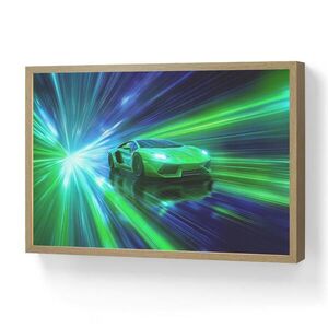 OnlyWow NOČNÁ LAMPA Rýchlosť - Ľahké - Športové auto - Zelené 60x40 cm vyobraziť