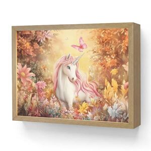 OnlyWow NOČNÁ LAMPA Jednorožec - Kvety - Motýľ - Ružová 40x30 cm vyobraziť