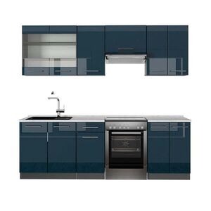 Vicco KUCHYNSKÝ KÚT Fame-Line Tmavomodrá vysoký lesk/antracit 240 cm , AP Marble vyobraziť