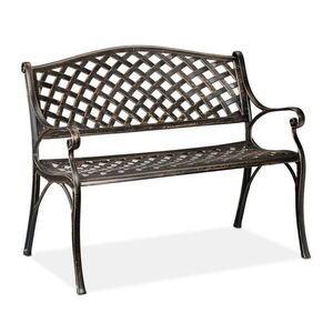 Relaxdays LAVIČKA Čierno bronzová záhradná 2-miestna hliník 102 cm vyobraziť