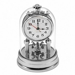Relaxdays HODINY Strieborné stolové retro quartz plast 17x11 cm vyobraziť